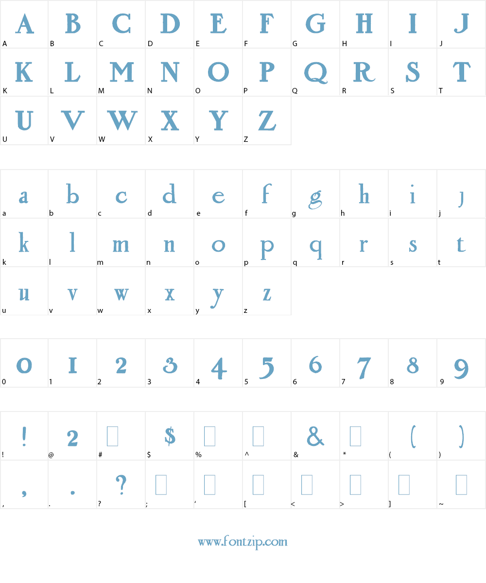 bu Penfield Deco Font Character